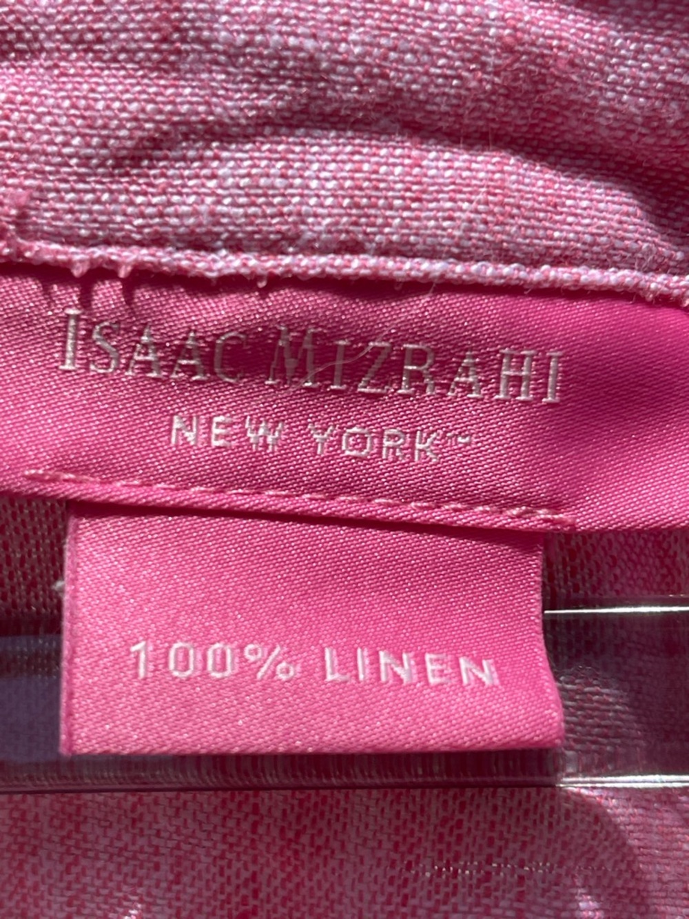 Isaac Mizrahi Linen Soft Pink V-Neck Linen Tunic Size 2X - Picture 3 of 8